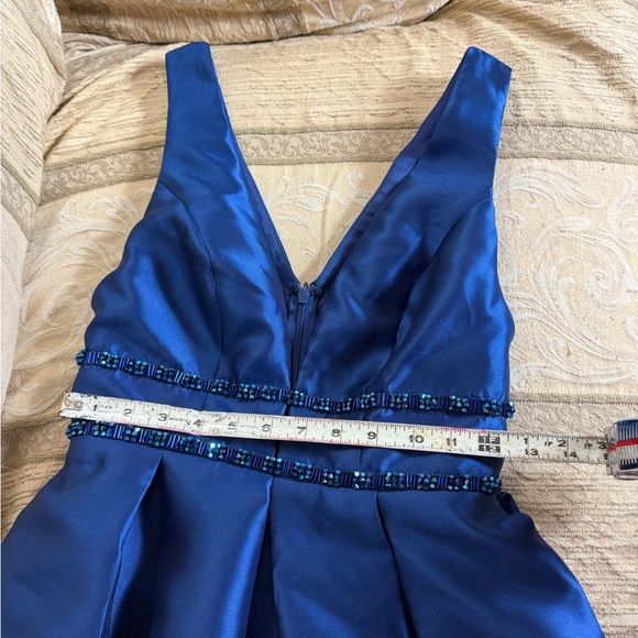 Elegant Moonlight Dance Navy Blue Beaded High-Low Maxi Dress-Used once-Great Con - Picture 11 of 15
